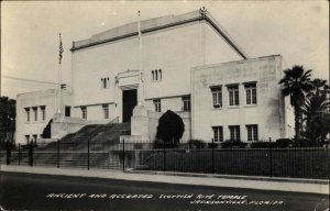 Jacksonville Florida FL Scottish Rite Temple Real Photo Vintage Postcard