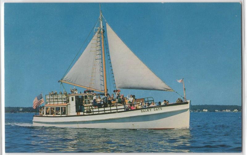 The Balmy Days Deep Sea Tourist Ship Boat Boothbay Harbor Maine Postcard