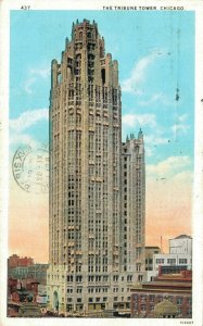 USA The Tribune Tower Chicago Illinois Vintage Postcard 07.86