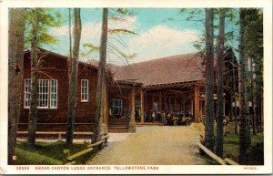 Postcard Grand Canyon Lodge Entrance at Yellowstone Park