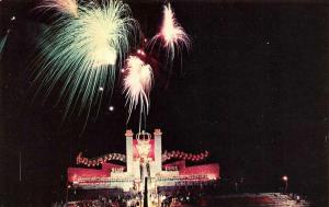 MEMPHIS, TN Tennessee  ROYAL BARGE LANDING~FIREWORKS~COTTON CARNIVAL  Postcard