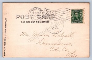 J87/ Marietta Ohio RPPC Postcard c1910 Large Letter Greeting Souvenir 1288