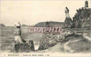 Postcard Old Rotheneuf Staircase Rochers Sculptes