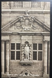 Mint England RPPC Real Picture Postcard Cecil Rhodes Oxford Oriel college