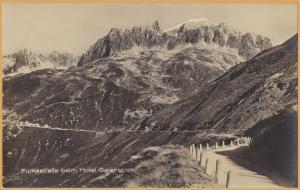 RPPC-Furkastrasse beim Hotel Galenstock-Mountain road to the Hotel Gelenstock