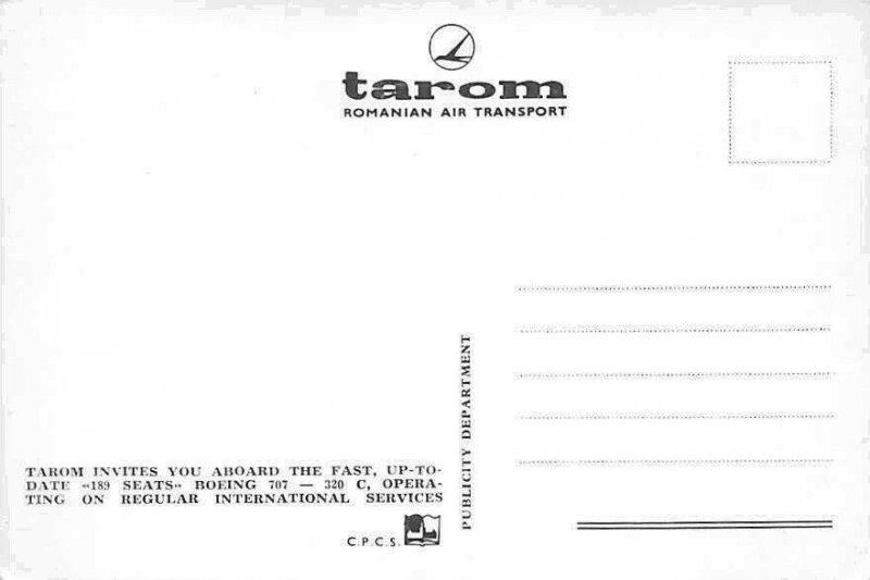 Airline Postcards Romanian Air Transport