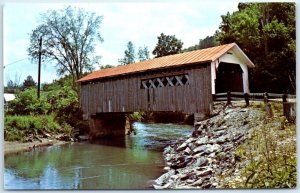 Postcard - Comstock Covered Bridge, Montgomery, Vermont, USA