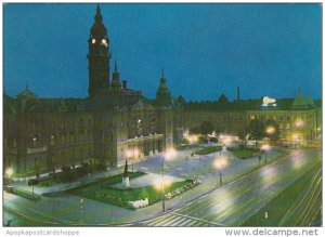 Hungary Gyor Town Hall at Night