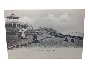 Young SchoolGirls On The East Beach Herne Bay Kent Vintage Postcard C1904