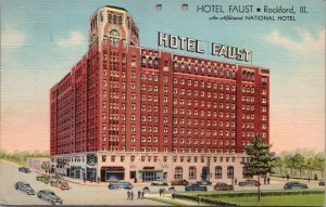 Hotel Faust Rockford IL Postcard PC494