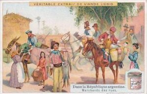 Liebig Vintage Trade Card S973 Argentine Republic No 3 Marchands des rues