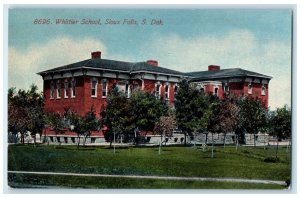 c1910 Whittier School Exterior Building Field Sioux Falls South Dakota Postcard