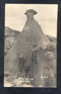 RPPC THE BADLANDS OF MONTANA UNUSUAL ROCK FORMATION VINTAGE REAL PHOTO POSTCARD