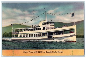 1948 Motor Vessel Mochigan On Beautiful Lake George New York NY Posted Postcard