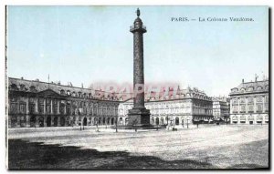 Old Postcard Paris Vendome Column