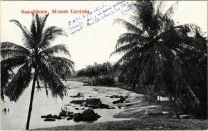 PC CPA SRI LANKA, CEYLON, SEASHORE, MT. LAVINIA, Vintage Postcard (b12874)