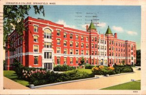 Massachusetts Springfield View Of Springfield College 1938