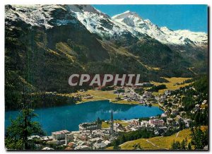 Modern Postcard St Moritz mit Piz Corvatsch