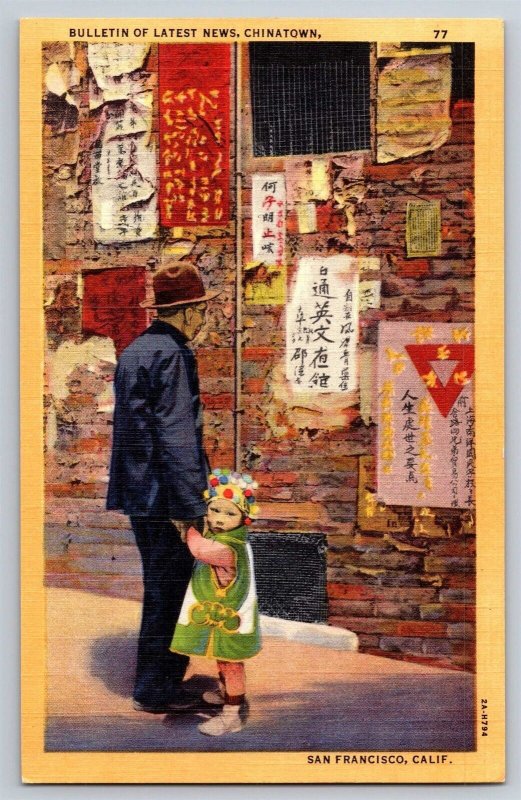 Postcard Bulletin of Latest News, Chinatown - Chinese, San Francisco, California