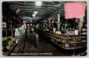 Milwaukee Wisconsin~Interior of A Spiegel Drug Store~Vintage Postcard