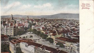 Antique Postcard View Clock Tower Bombay India