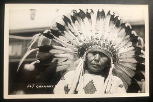 Mint Canada RPPC Postcard Native American Indian Calgary Stampede Blackfoot Chie