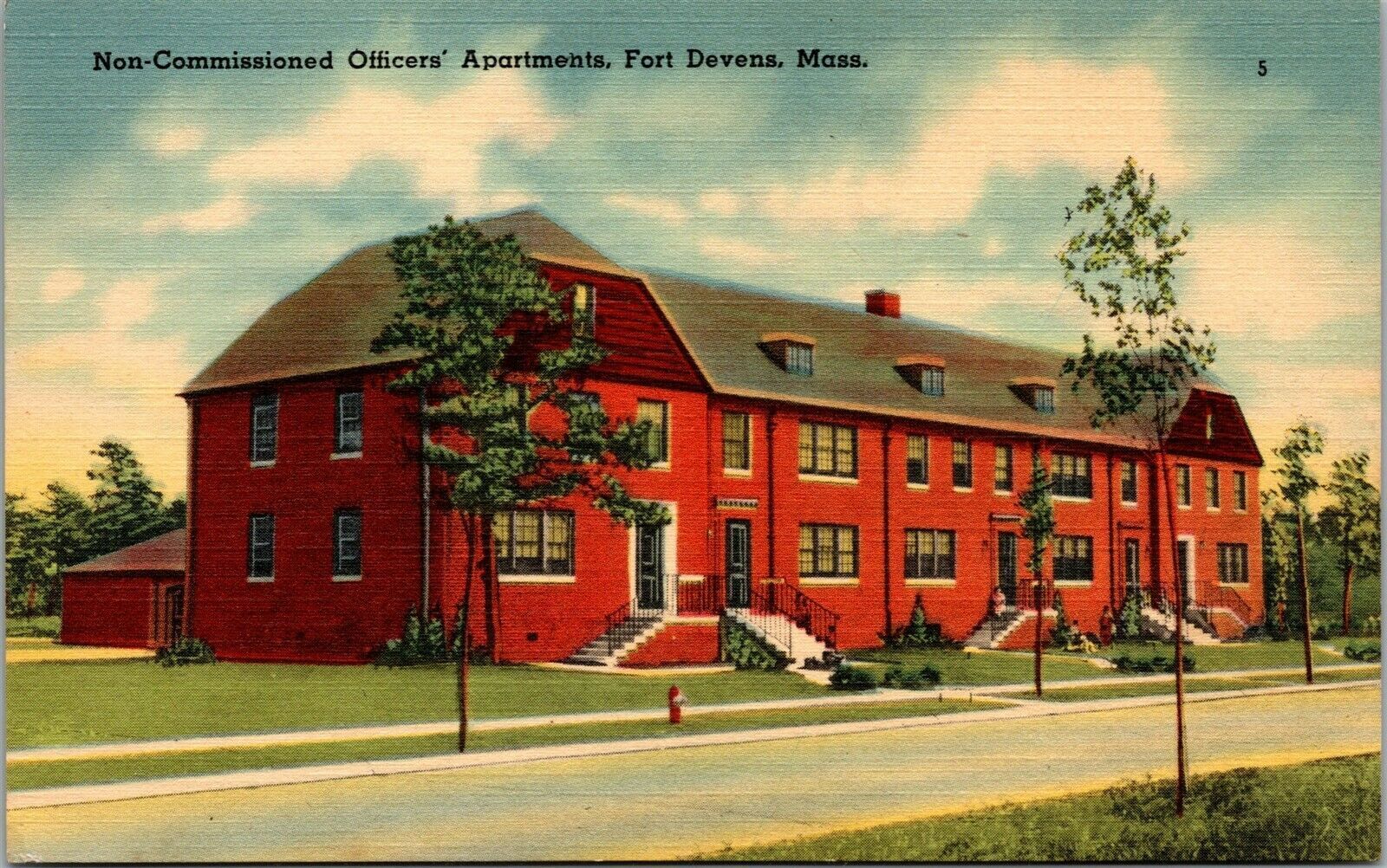 Vtg Fort Devens MA Non Commissioned Officers Apartments 1940s Unused