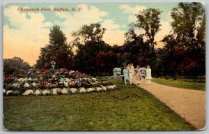 Buffalo New York c1908 Postcard Casanova Park Girls Walking On Path