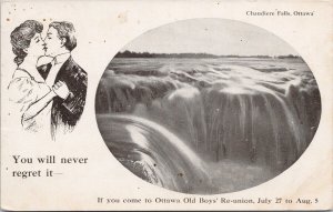 Ottawa Old Boys Reunion 1907 Advert Chaudiere Falls ON Basil Reid Postcard E77