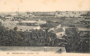 Navigation & sailing related vintage postcard Casablanca harbor crane