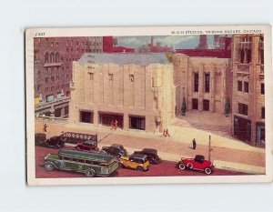 Postcard W-G-N Studios, Tribune Square, Chicago, Illinois