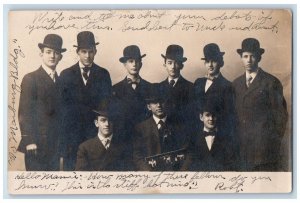 1907 Boys Formal Dress Coat Hat Madison Wisconsin WI Antique RPPC Photo Postcard 