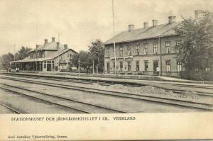 sweden, KIL, Wärmland, Stationshuset och Järnvägshotellet, Railway Station 1899