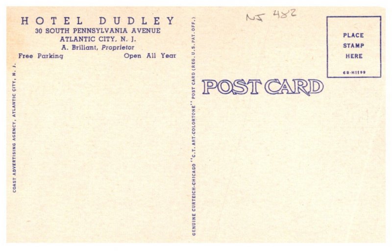 New Jersey Atlantic City Hotel Dudley