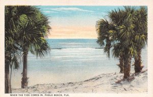 Pablo Beach Florida  When The Tide Comes In Ocean View Vintage Postcard U3731