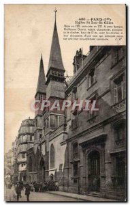 Old Postcard Paris Pte leu Church St Gilles