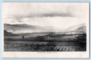 Sunshine Valley British Columbia Canada Postcard Plains View c1920's RPPC Photo