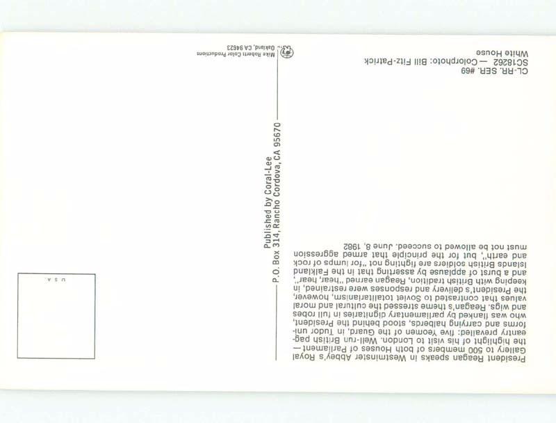 Unused 1982 PRESIDENT RONALD REAGAN AT WESTMINSTER ABBEY London England UK E7842