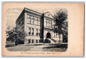 c1905 Hall Engineering School Mines Exterior Building Golden Colorado Postcard