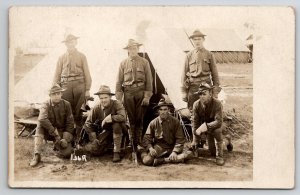 RPPC Military Soldiers Camp Scene Prochnow Family of Milwaukee WI Postcard S24