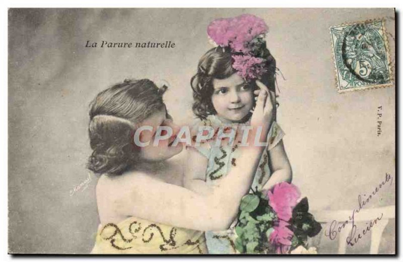 Old Postcard Fantaisie Child Natural adornment