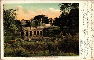 Muttock Hill and Bridge, Middleboro MA UDB c1906 Vintage Postcard S19