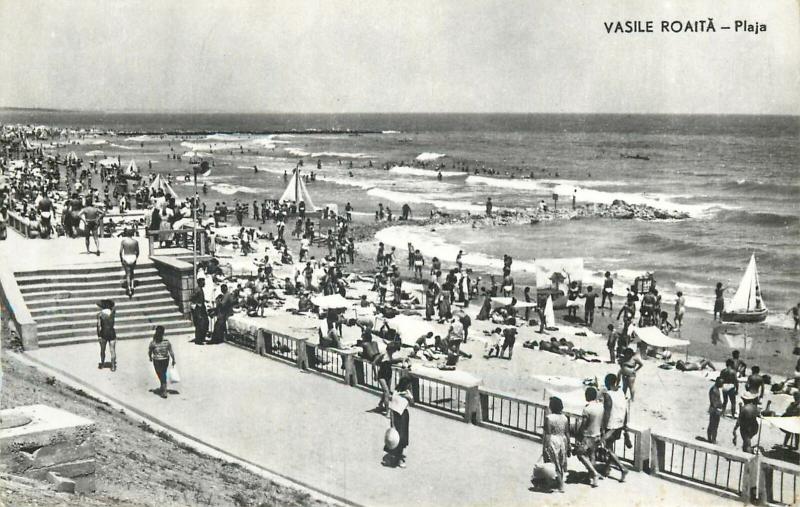 Romania Vasile Roaita crowded beach 1960s