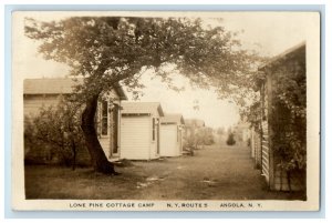 1943 Lone Pine Cottage Camp Angola New York NY RPPC Photo Vintage Postcard