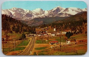 Colorado~Approaching Estes Park Village On Big Thompson Hwy~PM 1964~Vtg Postcard