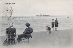 Belgium Heyst-sur-Mer Steamship c1909 with 10 Belgique Red Stamp Postcard H48