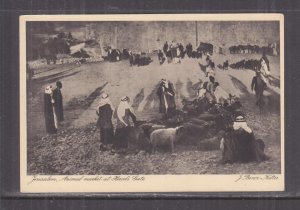 PALESTINE, ISRAEL, JERUSALEM, ANIMAL MARKET AT HEROD'S GATE, c1930 ppc., unused.