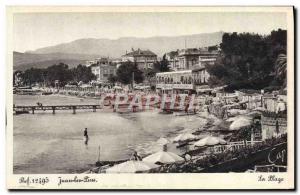 Old Postcard Juan les Pins Beach