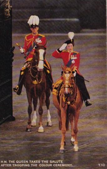 The Queen Takes The Salute After Trooping The Colour Ceremony