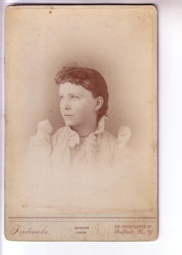 Vintage Victorian Era Photographic Portrait Woman, Fredericks, Buffalo New York